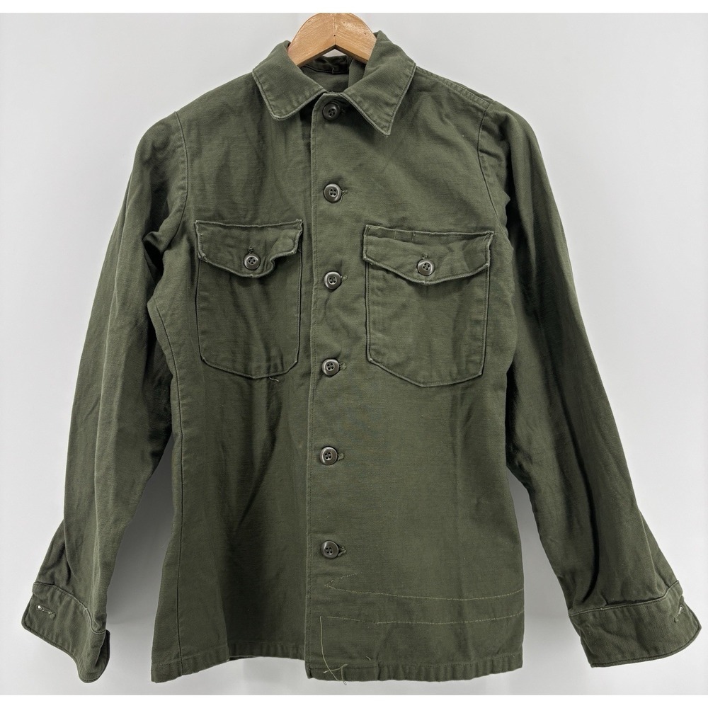 Vintage Vietnam OG-107 Shirt Mens Fatigue Cotton Sateen Olive Drab DSA-100-70-C
